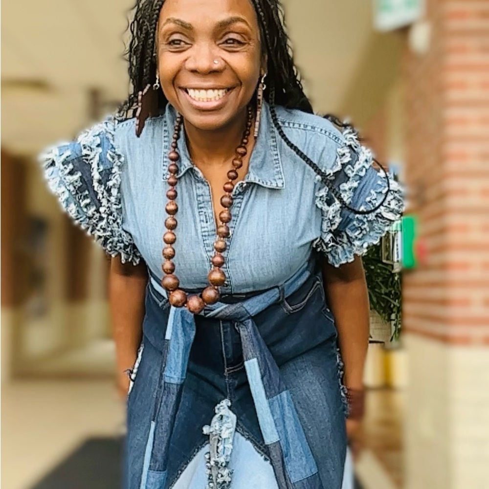 Handmade up cycle denim dress.